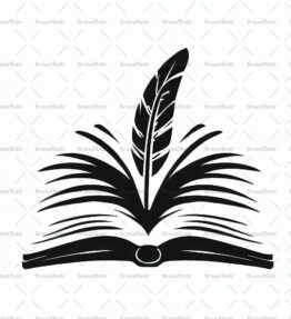 Offenes Buch und Feder